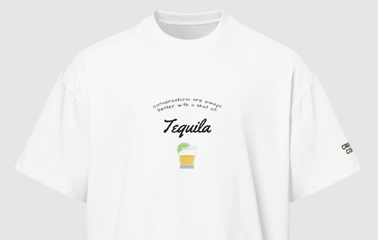 “Shot of Tequila” Men’s Box Tee – BASE Edition – WOLF™ Create & Conquer